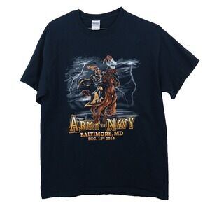 2014 Army vs Navy Football Men's Graphic T-Shirt Black Yellow Baltimore Large